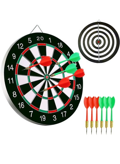 Buy 15'' Paper Darts Board Game Set 2-Sided with 6Pcs Steel Tip Darts in Egypt
