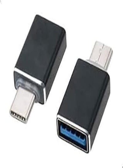 اشتري Keendex kx2360 otg male type-c usb 3.1 to female usb 3.0 converter cable - black and silver في مصر