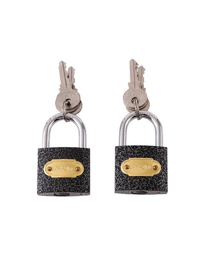 Buy Iron Padlock -2 Piece 40mm- Keyed Anti-pick Tamper-proof Weather-resistant Lock Enhanced Security Protection from Theft - for Gates Doors Sheds Lockers Toolboxes Bikes Luggage and Cabinets in Saudi Arabia