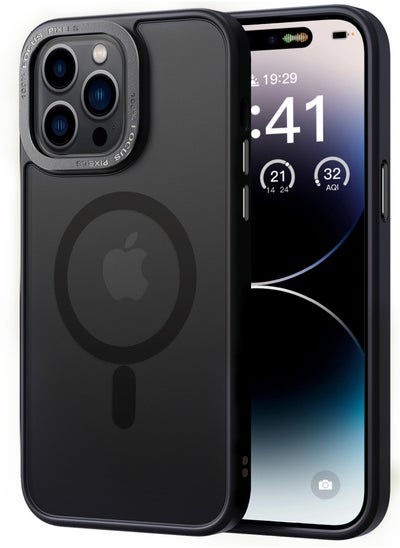 Buy Magnetic Case for iPhone 14 Pro Max, Compatible with MagSafe Shockproof Protection Cover, Translucent Matte Phone Case with Strong Magnet, Slim Case for Apple 14 Pro Max 6.7 Inch (2022)(Black) in Saudi Arabia