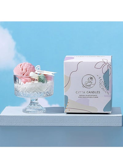 اشتري Ice Cream Luxury Crystal Glass Jar Soy Wax Scented Candle في السعودية