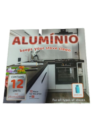 Buy Aluminum Foil Set 12 Pieces Silver in Egypt