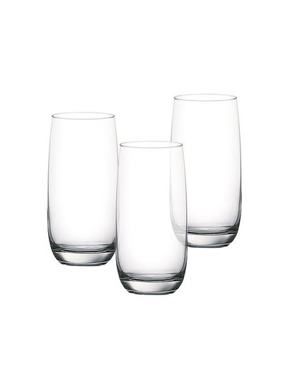 Buy Ivory Hi Ball Glass 370Ml,Clear,B1301303, 3 Pc Set in UAE