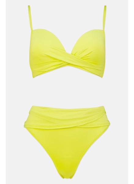 اشتري Women 2 Pieces Plain Bikini Set,  Lime Green في الامارات