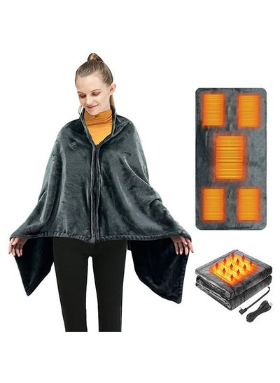 اشتري USB Heated Blanket Wearable Electric Blanket Heating Shawl 3 Heating Levels Warming Wrap for Home Office,Washable 59X33'' في الامارات