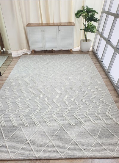 Buy Handmade woven rug area rug for bedroom livig room carpet Woven rug natural and white color rug srn-016 in UAE