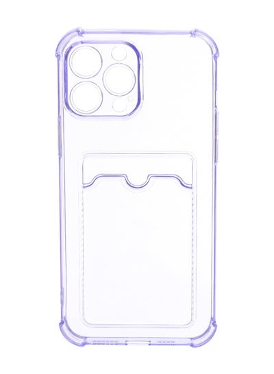 Buy Silicone Back Phone Protection Cover With Silicone Pocket And Safety Edges For Iphone 13 Pro Max 6.7 - Transparent Purple in Egypt