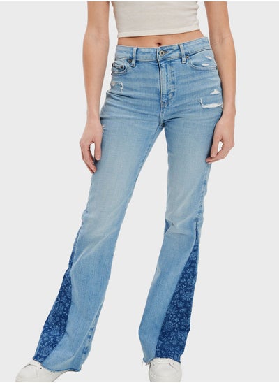 Buy High Waist Flared Jeans in Saudi Arabia