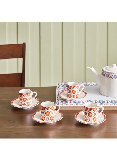 Buy Majestic 4-Piece Espresso Cup and Saucer Set 70 ml in UAE