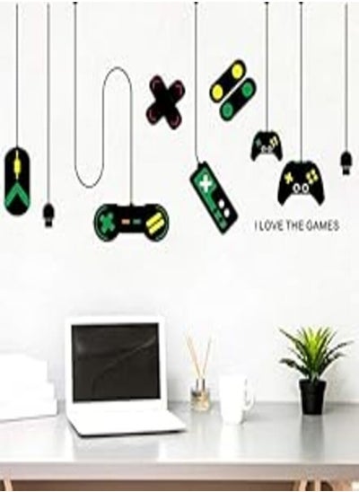 اشتري Game Console Controller Decorative Chandeliers Wall Stickers Gamer Bedroom Internet Cafes Study Computer Desk Background Sticker-8QZ1299 في مصر