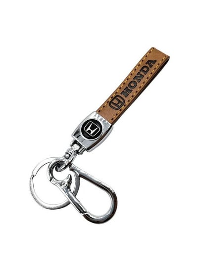 Buy Car Key Chain-HONDA, Metal Ring With PU Leather Strap Keychain, Home Key Chain, in Saudi Arabia