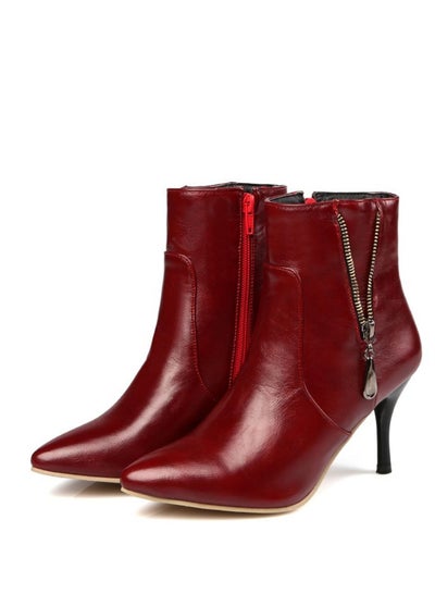 Buy Pointy Ankle Boots For Ladies Red in Saudi Arabia