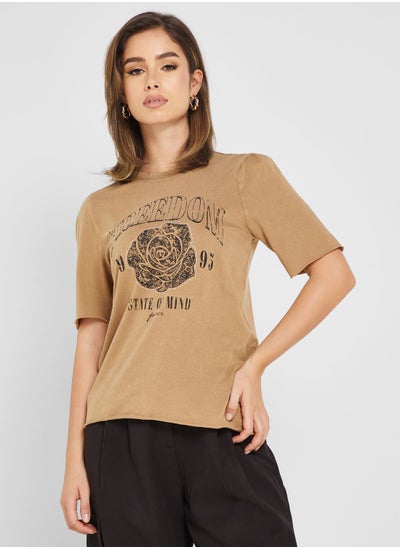 Buy Puff Sleeve Printed Top in Saudi Arabia