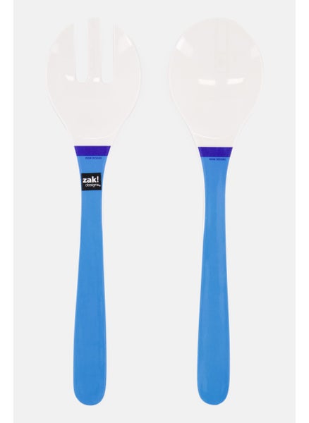 Buy 2 Piece Salad Server Set, Blue/White in Saudi Arabia