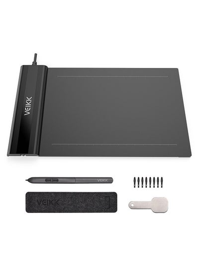 اشتري S640 Graphics Drawing Tablet 6 x 4 Inch Active Area 8192 Levels Pressure Art Graphics Tablet with Battery-free Stylus 8 Pen Nibs في الامارات