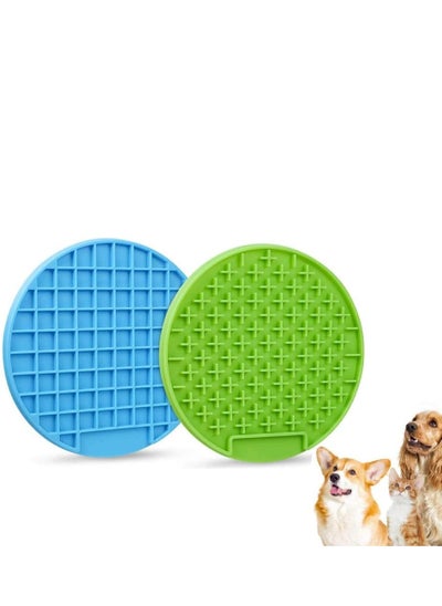 اشتري Licking Mats for Dogs and Cats, 2 Pcs Dog Lick Pad Slow Feeder Cat Lick Pad في الامارات