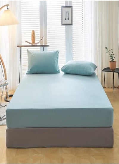 Buy 3 Pieces Bedsheet Set Includes 1 Deep-Pocket Fitted Sheet and 2 Pillow Covers, Breathable, Wrinkle Resistant, Hypoallergenic – King Size in UAE