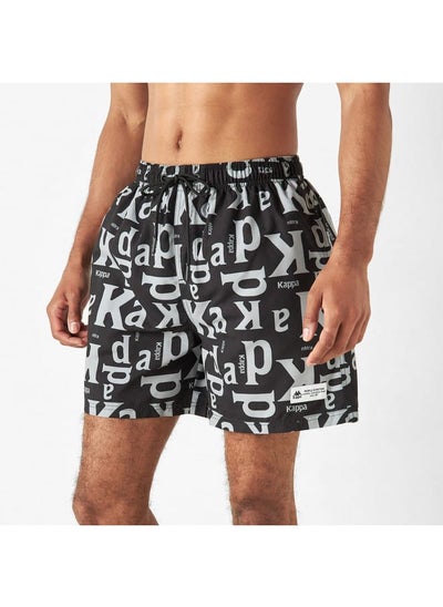 Buy Kappa All-Over Print Swim Shorts with Drawstring Closure in Saudi Arabia