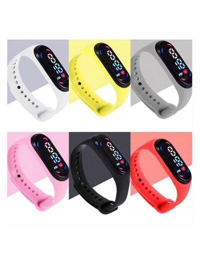 اشتري Kids' Water Resistant Silicone Digital Watch 6PCS في السعودية