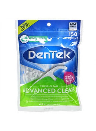 اشتري DenTek, Advanced Clean Floss Picks, Mouthwash Blast, 150 Floss Picks في الامارات