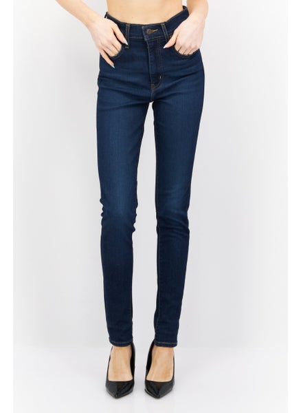 اشتري Women Skinny Fit Dark Wash Stretchable Jeans, Dark Blue في السعودية