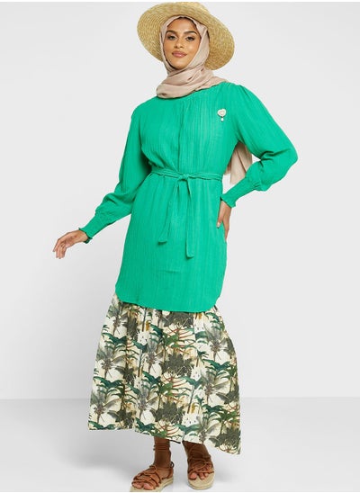 Buy Yoke Detail Printed Skirt in Saudi Arabia