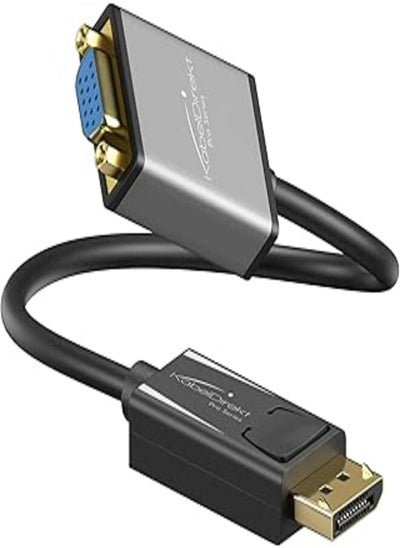 Buy KabelDirekt 1116 0.15m DisplayPort DP to VGA adapter (maximum resolution 1920 x 1200/60Hz, suitable for all graphics cards with a output connecting beamers or monitors input) black in Egypt