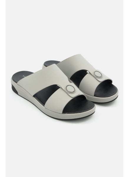 Buy Men Slip On Sandals, Light Grey/Black in UAE