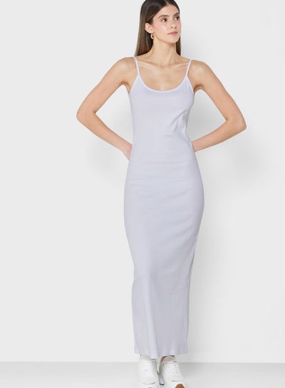 Buy Ribbed Low Back Cami Maxi Dress in UAE