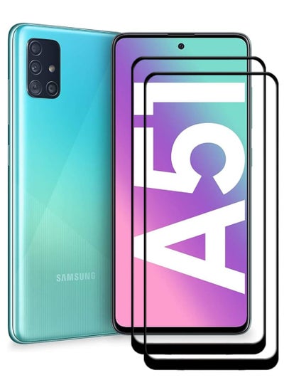 اشتري 2 Pieces Antistatic ESD Dustproof Premium Quality High Definition Tempered Glass Screen Protector Designed For Samsung Galaxy A51 في الامارات