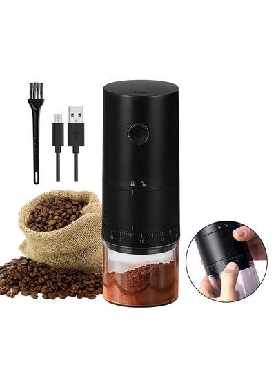 Buy Portable Electric Coffee Grinder With External 48 Coarseness Adjustable, USb Rechargeable, Coffee Burr Grinder For Home Office Travel in Saudi Arabia
