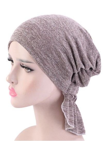 اشتري Chemo Stretchy Soft Cotton Hat Turban Cap Cover Hair Loss Head Scarf Wrap Pre-Tied Headwear Strech Bandana في الامارات