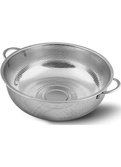 Buy |20CM| Multipurpose Stainless Steel Colander Strainer Drainer with Handle for Rice Fruits Vegetable Noodles Pasta Beans Grains Washing Filter Basket for Kitchen Bowl Storing and Straining Purpose in UAE