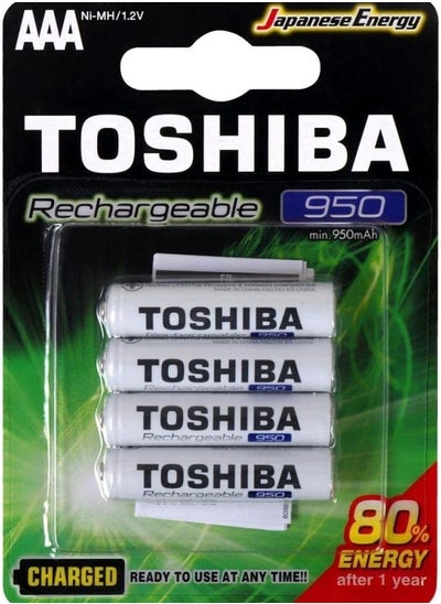 Buy 4-Piece AAA RECHARGEABLE BATTERY CELL JAPANESE ENERGY 950 MAH in UAE