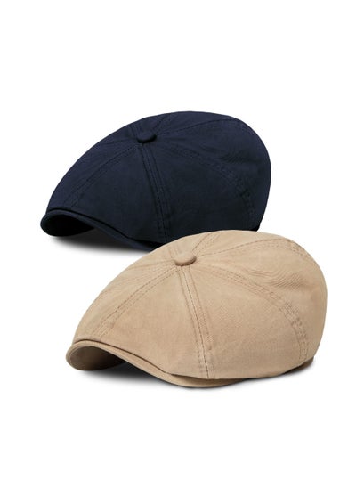 Buy 2 Pack Newsboy Hats for Men Classic 8 Panel Wool Blend Ivy Hat in UAE