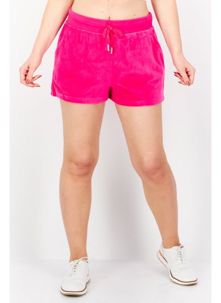 اشتري Women Drawstring Plain Basic Short, Pink في الامارات