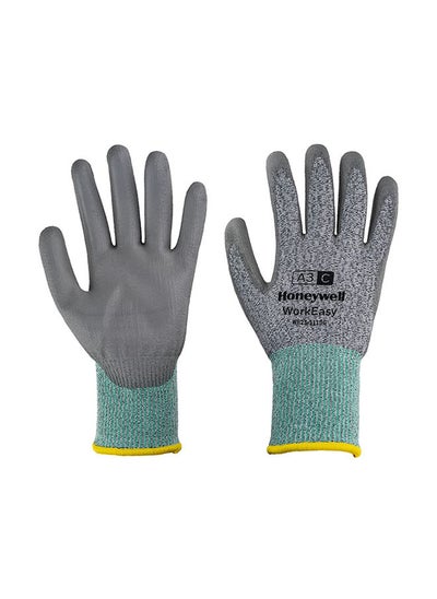 اشتري 1-Pair Honeywell Work Easy Mechanical And Cut Resistance Cut Level A3/C Protective Gloves Size 8/M Grey في الامارات