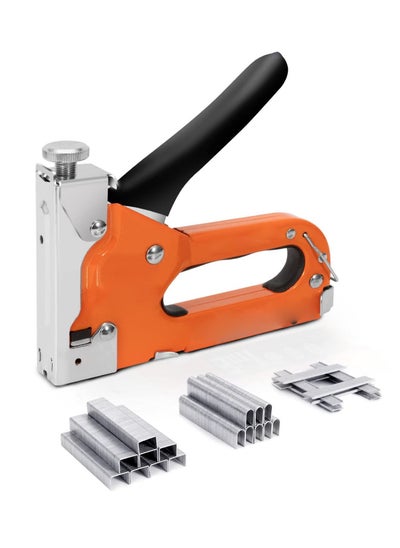 Buy Heavy Duty Staple Gun 3 in 1 Upholstery Staple Nail Steel Gun with 600 Staples, Manual Brad Nailer Power Adjustment Stapler Gun for Wood, Crafts, Carpentry, Decoration DIY in UAE