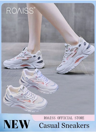 Buy Casual Versatile Sports Shoes for Women Breathable and Wear-Resistant Low Top Sneakers for Students Outdoors Activities Ladies Stylish All-Match Soft Sole Platform Sneakers in Saudi Arabia