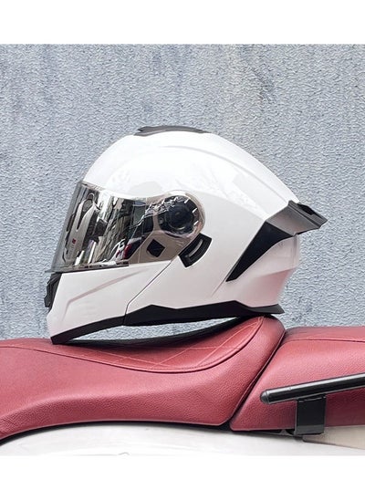 Buy New Double Mirror Helmet Semi Full Cover Four Seasons Motorcycle Helmet in Saudi Arabia