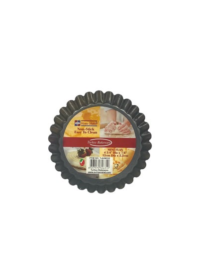 Buy Non-Stick Mini Flan Tin 12Cm X 2.2Cm - Black in UAE