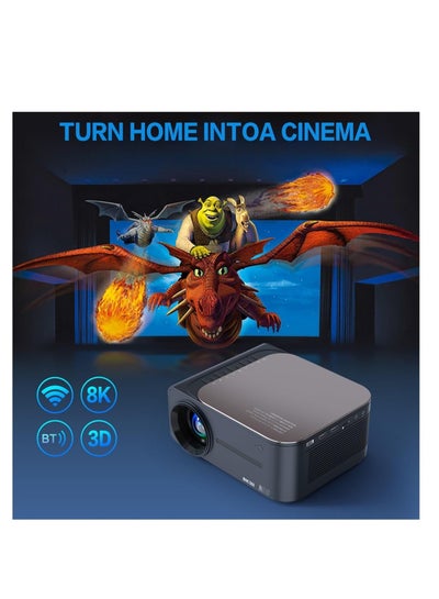 Buy Premium home projector with 4K& 8K decoding capability HDR  and advanced connectivity via 5G WiFi Bluetooth featuring a convenient Voice Remote Control. Easily connect to HDMI USB Tablet Phone Lapto in UAE