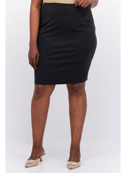 Buy Women Plus Size Heather Mini Skirt, Grey in UAE