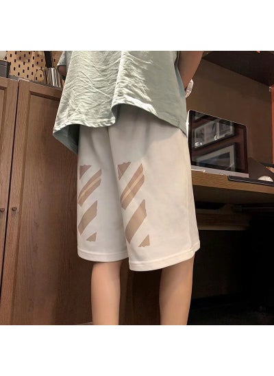 Buy 1 x 5 pcs Mens Casual Shorts Loose Fit Summer Mid Pants Apricot in Saudi Arabia