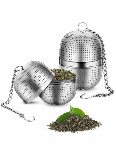 Buy Tea Strainer, 2 Pcs Fine Mesh Tea Infuser Strainer Tea Ball, 5.5cm Tea Ball Spice Strainer with Chain, Tea Strainer for Loose Tea with in UAE