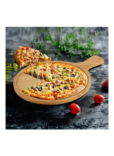 Buy Loretta Bamboo Pizza Plate Bamboo Modern Houseware Serving Platter L 41x30cm Beige in UAE