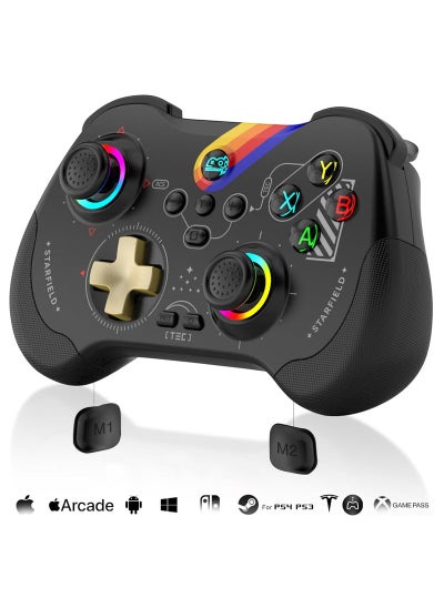 اشتري Mobile Gaming Controller for iPad/iPhone/Tablet, Cloud Controller Remote Joystick for iOS/Android, Wireless Switch Controller with Macro Buttons/Hall-Rocker/Hall-Trigger/Dual Vibration (Starry Black) في السعودية