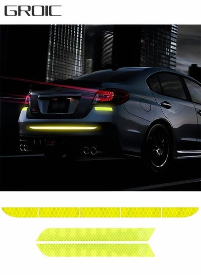 اشتري 7 Pcs Auto Strong Reflective Stickers, Car Bumper Reflective Stickers, Car Trunk Reflective Stickers, Night Visibility Reflective Waterproof Self Adhesive Stickers في الامارات