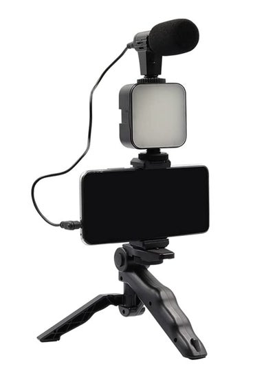 Buy AY-49 Video Making Kit with LED Light, Microphone, and Tripod - Black in Egypt