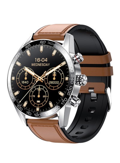 Buy Smart Watch Elite 1 Brown Leather Strap in UAE